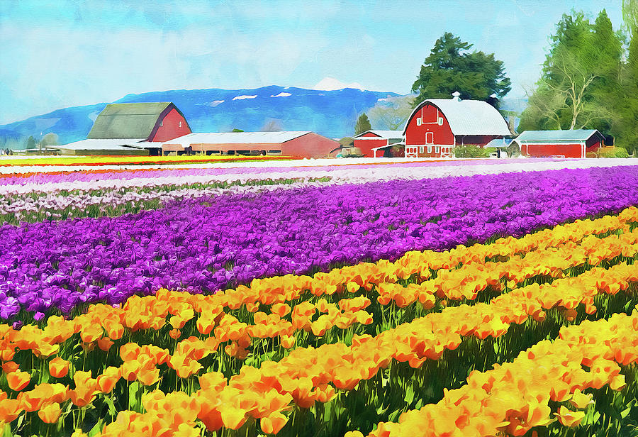 Skagit Valley - 10 Painting by AM FineArtPrints