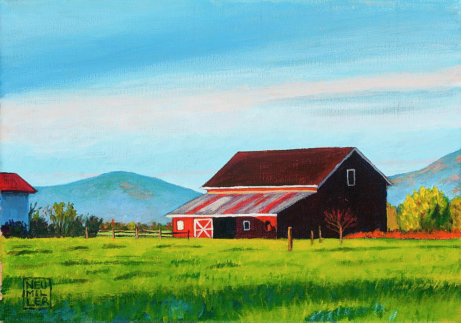 Skagit Valley Barn Painting by Stacey Neumiller