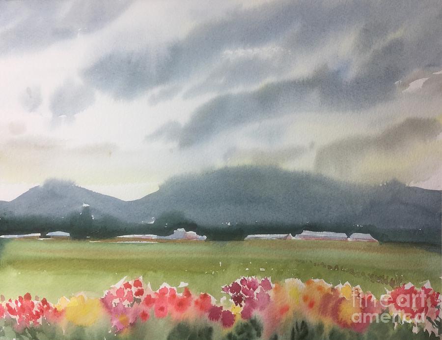 Skagit Valley Dahlias Painting by Watercolor Meditations Skagit Valley Dahlias Painting by Watercolor Meditations