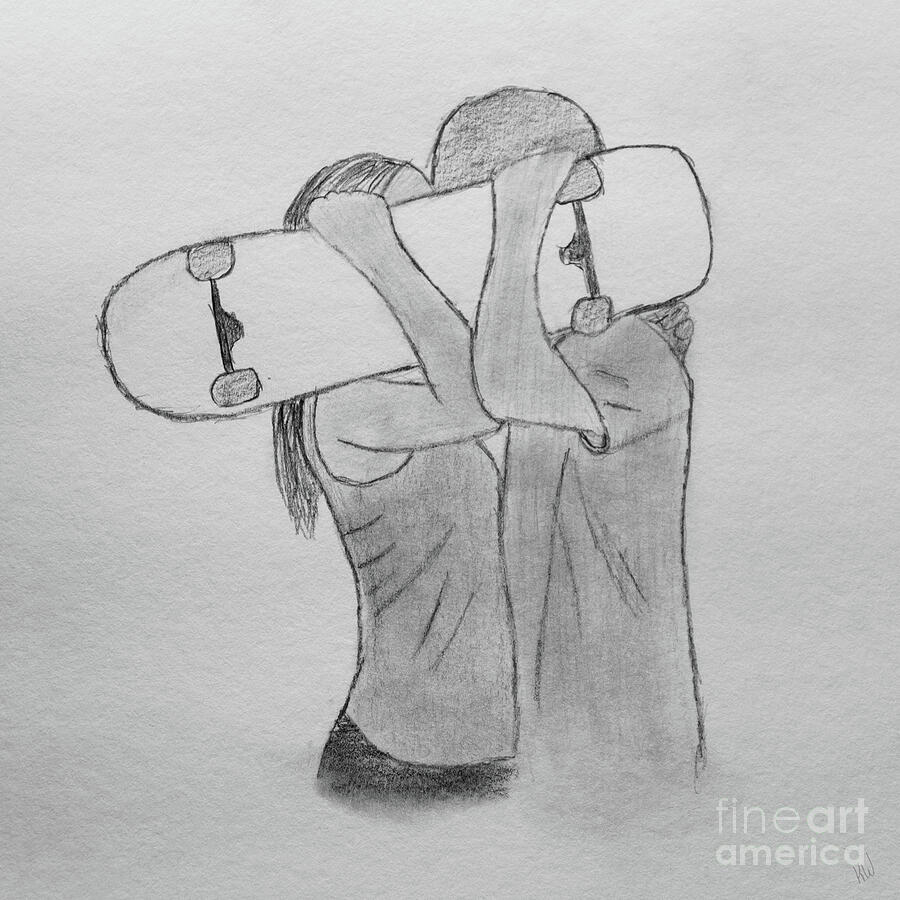 Skate Love Drawing by Jennifer White
