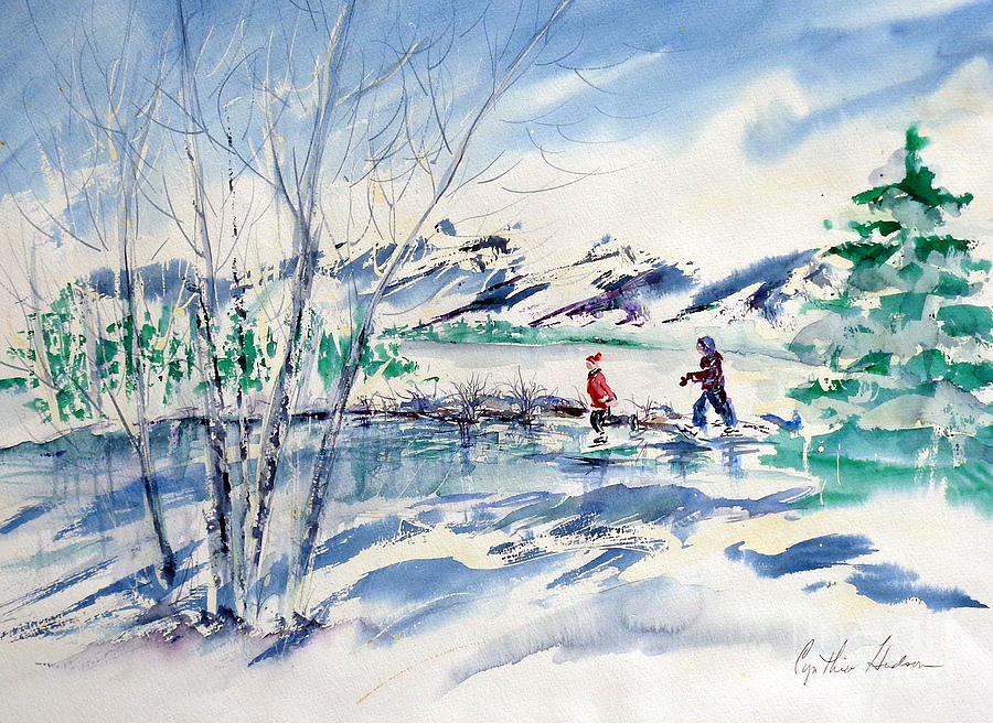 Skating Painting by Cynthia Hudson