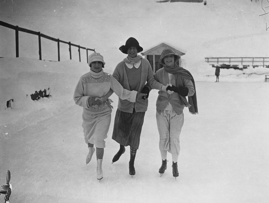 Skating In St Moritz Photograph by W. G. Phillips
