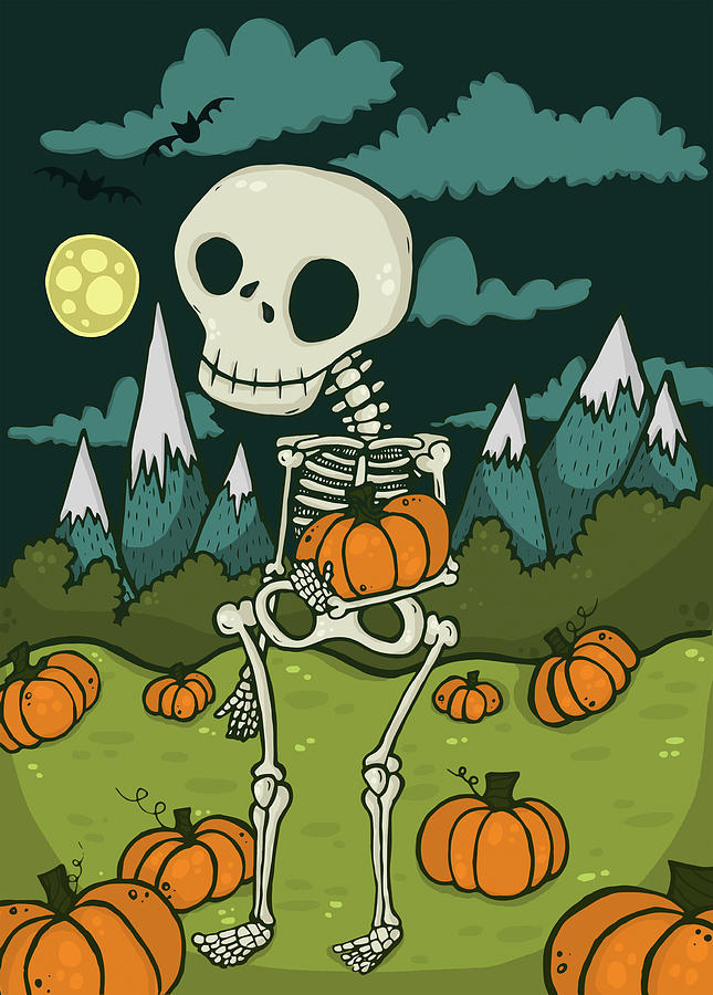 Halloween Digital Art - Skeleton Boy by Lauren Ramer