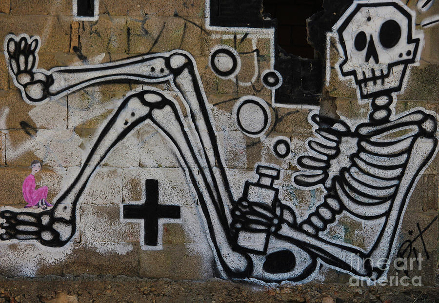 Skeleton Mural Ibiza Photograph by Eddie Barron