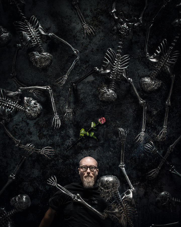 Halloween Photograph - Skeletons And A Rose by Petri Damstn