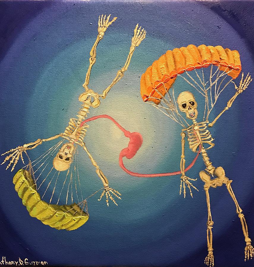 Skeleton Painting - Skeletons in Love by Anthony Guzman