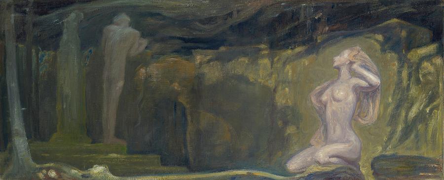 Sketch For The Forest Temple Painting by J.a.g. Acke Sketch For The Forest Temple Painting by J.a.g. Acke