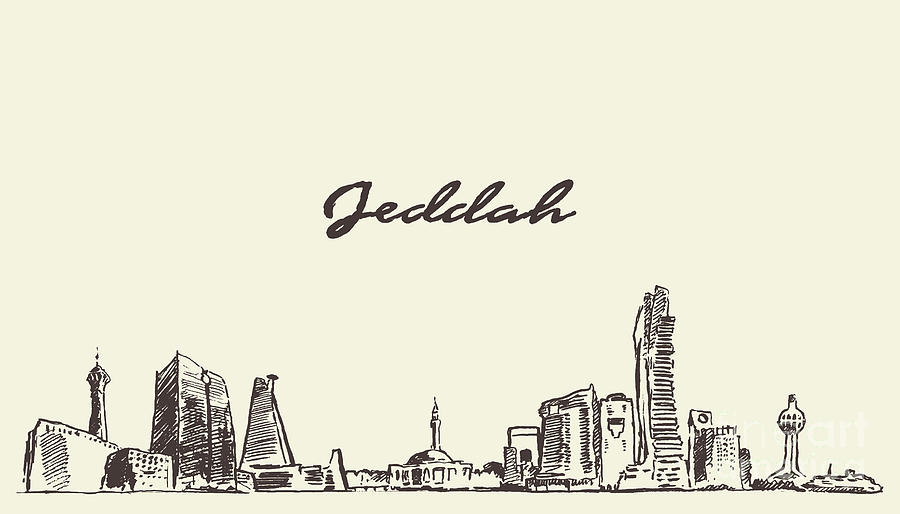 Sketch Jeddah Skyline Vector Digital Art by Thedafkish Sketch Jeddah Skyline Vector Digital Art by Thedafkish