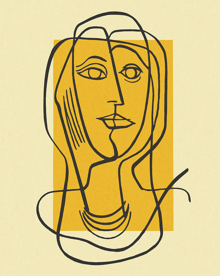 Abstract Drawing - Sketch of a Face by CSA Images