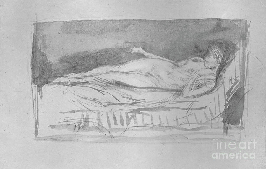 Sketch Of A Girl, Nude, C1878, 1904 Drawing by Print Collector
