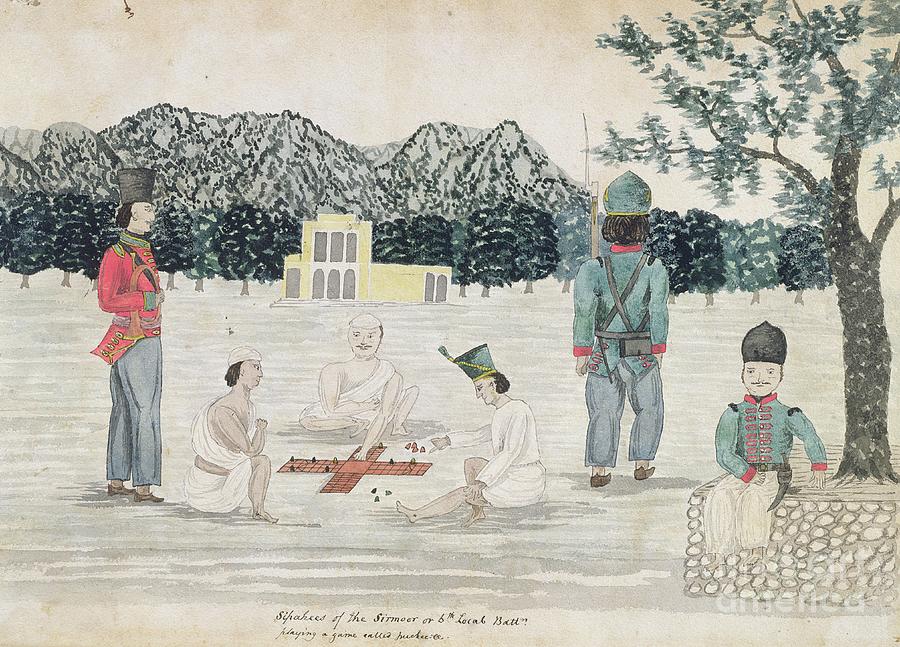 Sketch Of Gurkha Life At Dehra Dun, C.1821 Painting by The Hon. Frederick Shore