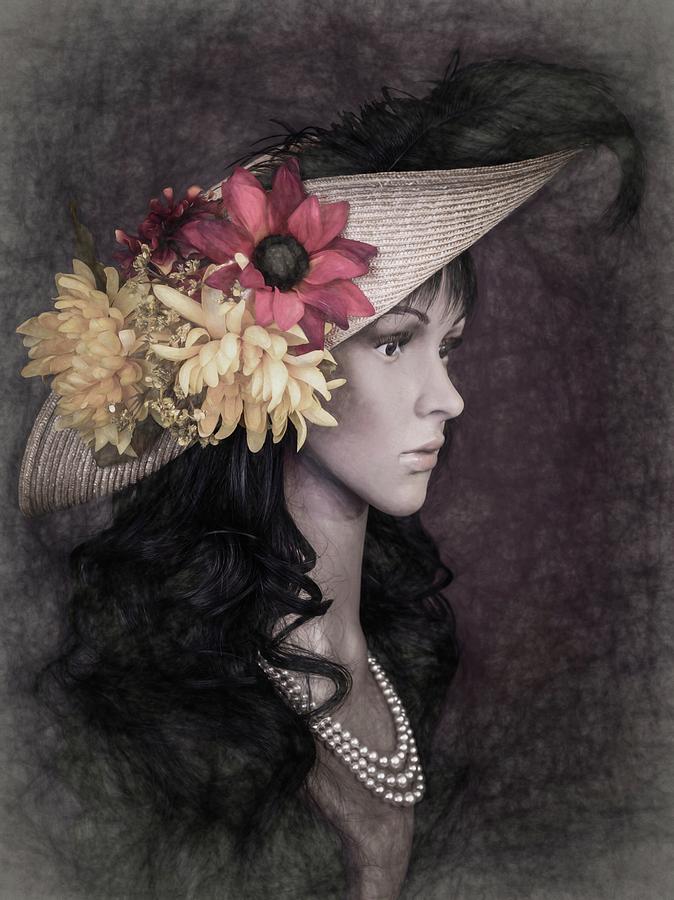 Sketch of Lady in Large Straw Hat Photograph by Chic Gallery Prints ...