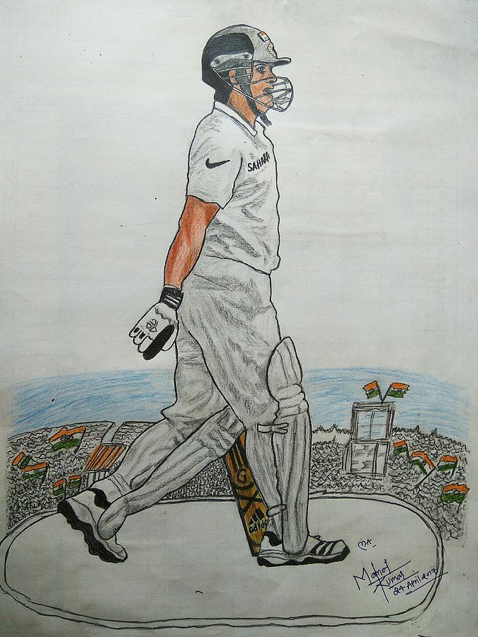 Sachin Tendulkar Drawing by Raja Deori - Pixels