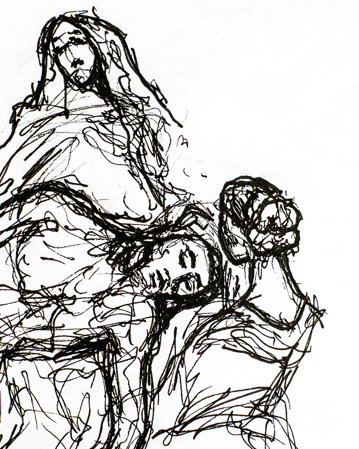 Sketch of The Pieta Jacob Jordaens Drawing by Robert Yaeger - Pixels