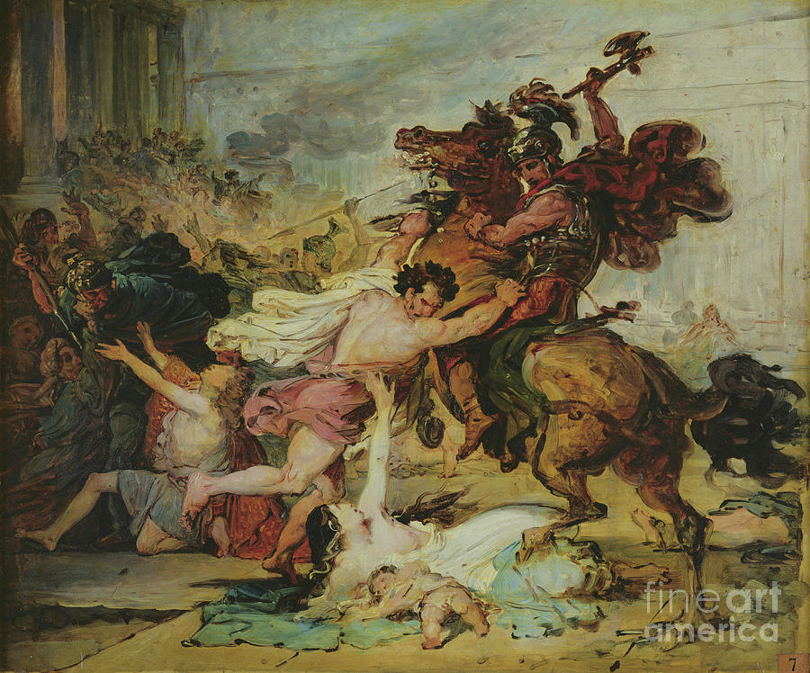 Sketch Of The Ransack Of Jerusalem By The Romans, 1824 Painting By ...