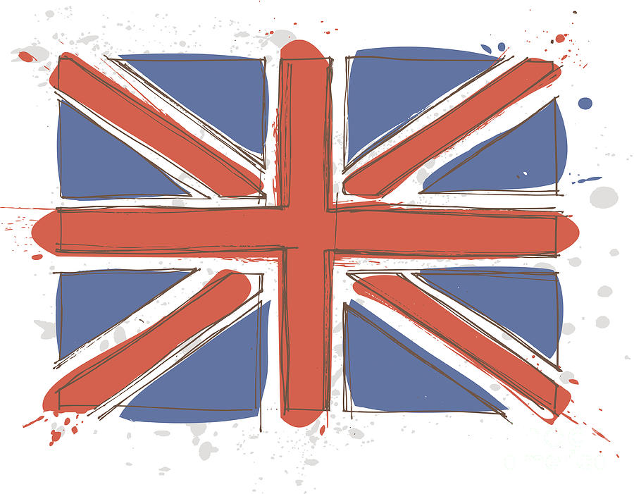 Sketched Great Britain Flag Digital Art by Shanina
