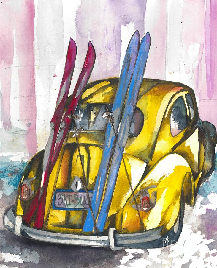 Ski Bug Painting by Norah Daily