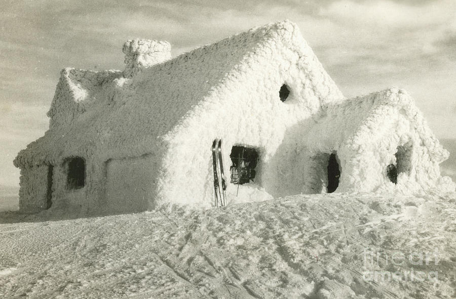 Ski Chalet Covered in Snow Photograph by American School