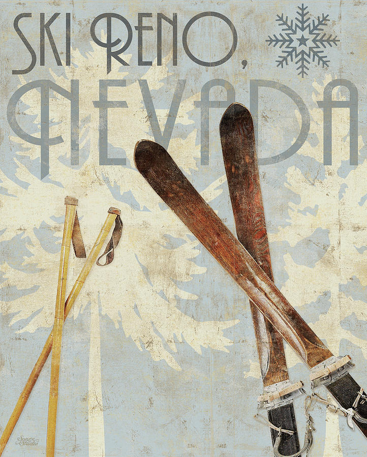 Vintage Painting - Ski Destinations I by Sparx Studio
