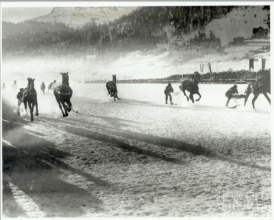 Ski-joring On Lake In St. Moritz Photograph by Bettmann