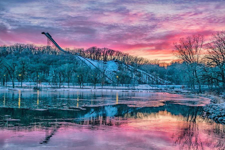 Ski Jump Sunset Photograph by Doug Wallick