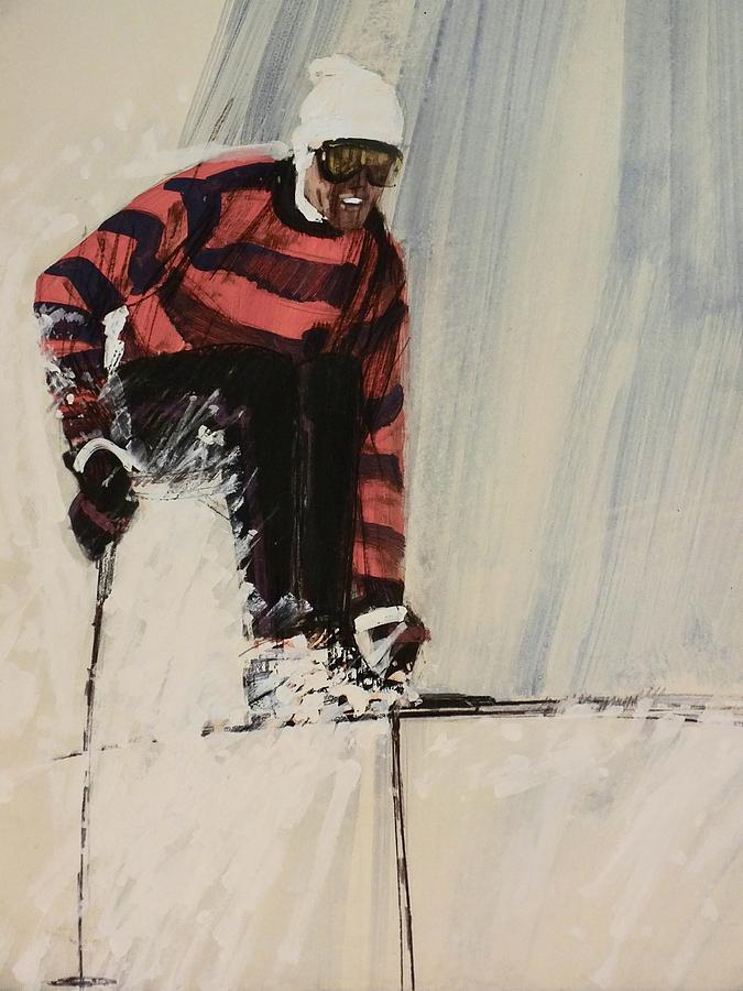 Ski Jumper Painting by Gary Kaemmer - Pixels