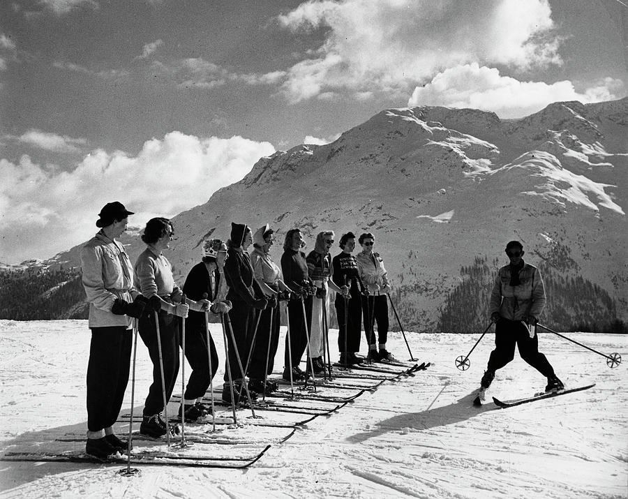 Ski Lesson Photograph by Alfred Eisenstaedt