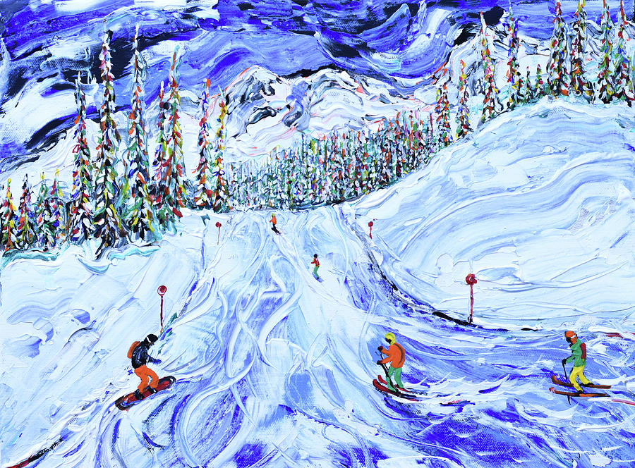 Ski Print from Whistler Canada Painting by Pete Caswell