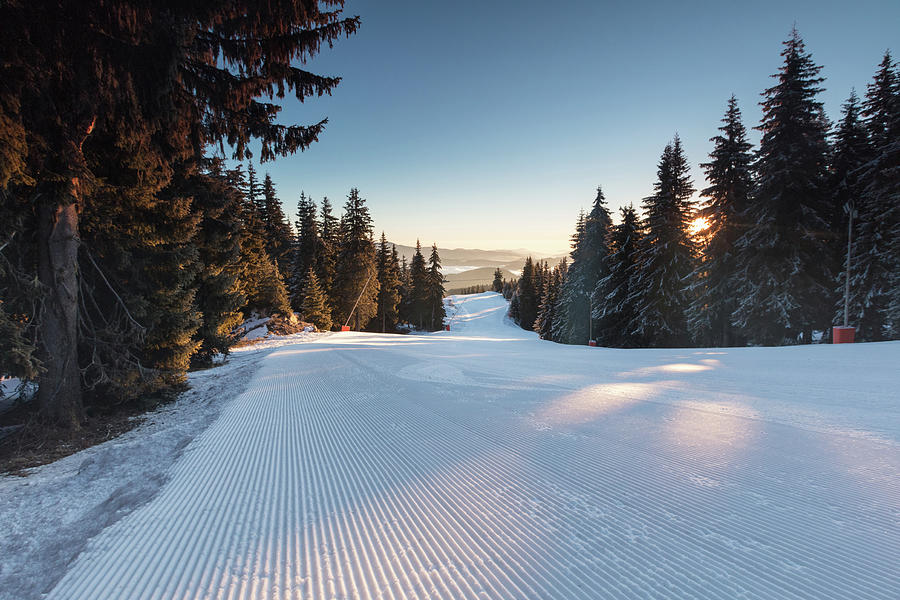 Ski Slope Without Skiers Photograph by Cavan Images - Fine Art America