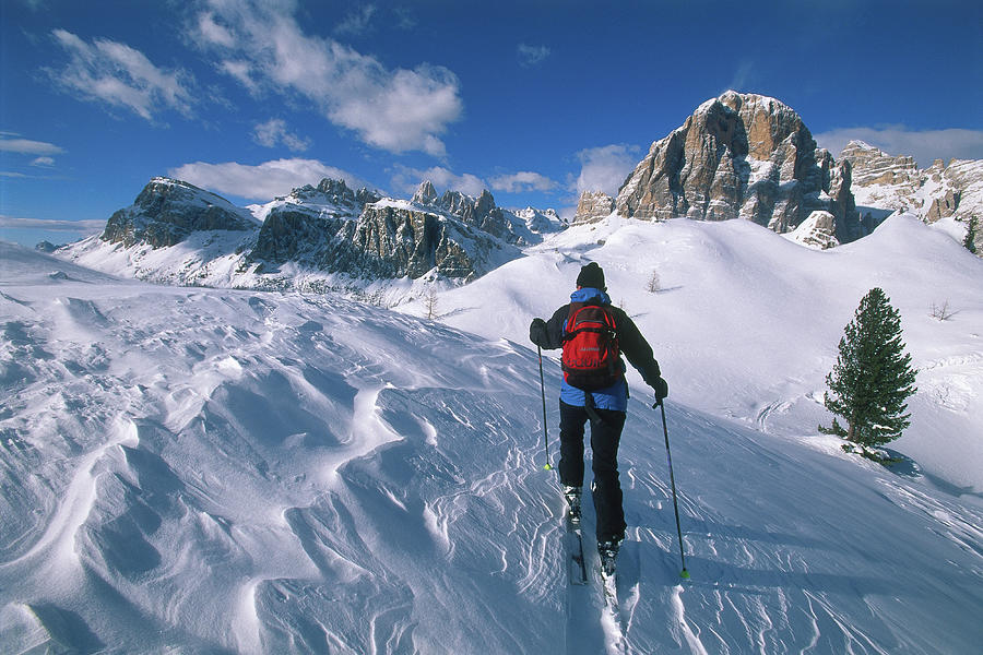 Skier, Dolomites, Italy Digital Art by Udo Bernhart
