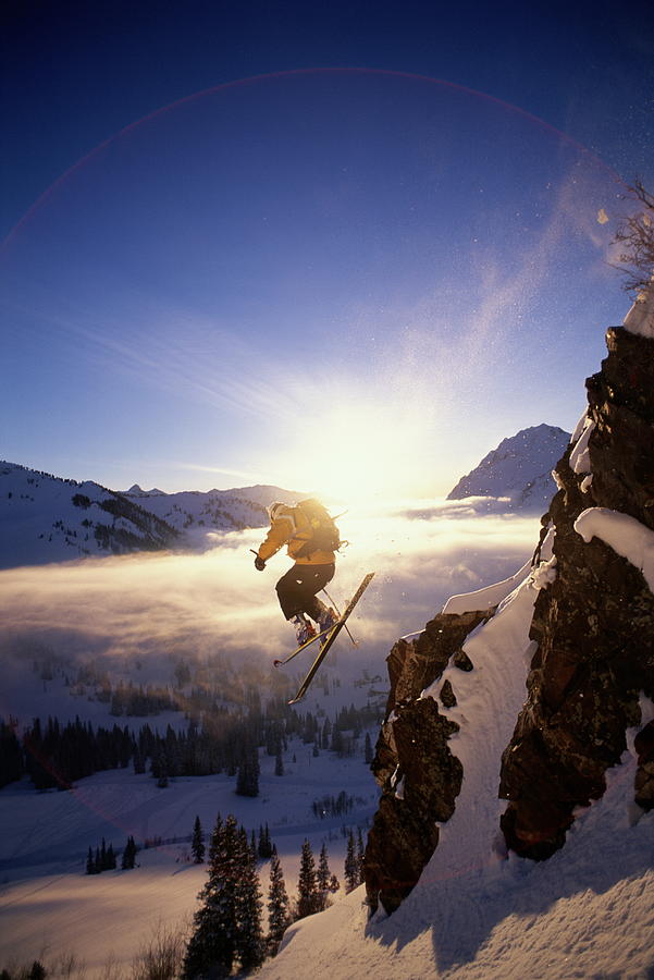 Skier In Mid Air Photograph by Scott Markewitz