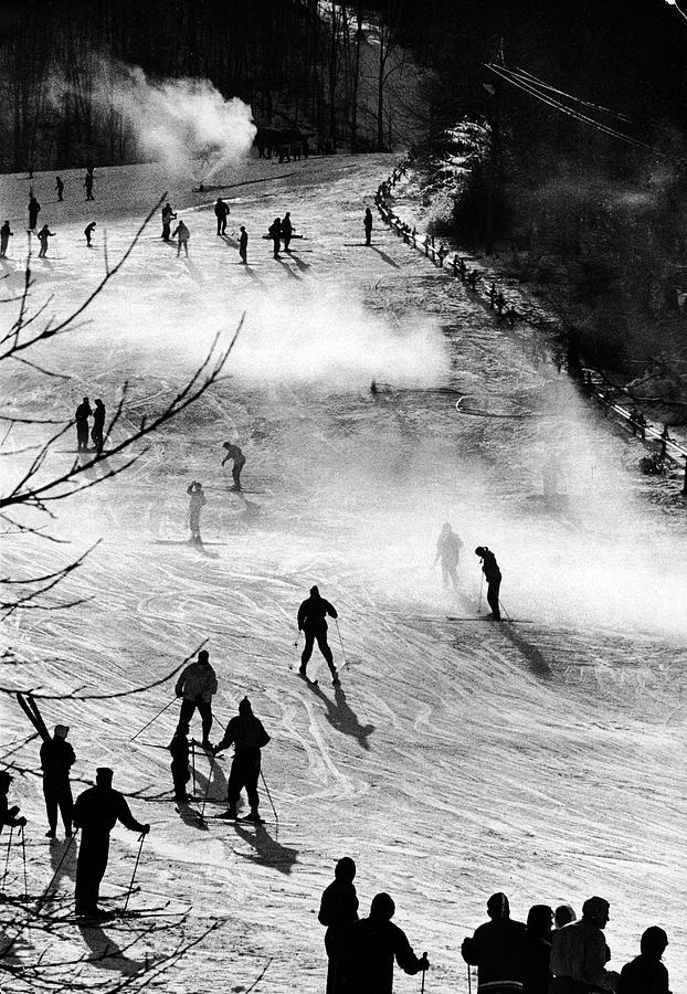 Sports Photograph - Skier On Artificial Snow by George Silk