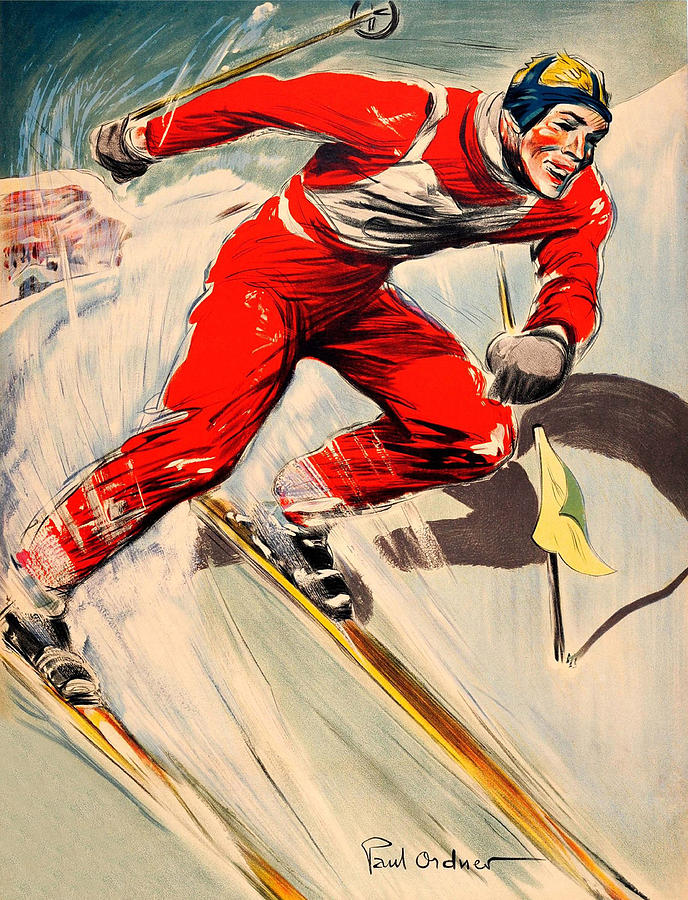 Skier on the run Digital Art by Long Shot