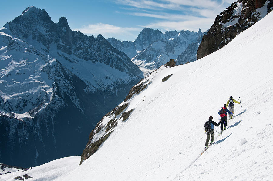 Skiers Climbing†aiguilles Rouges Photograph by Jeff Diener - Fine Art ...