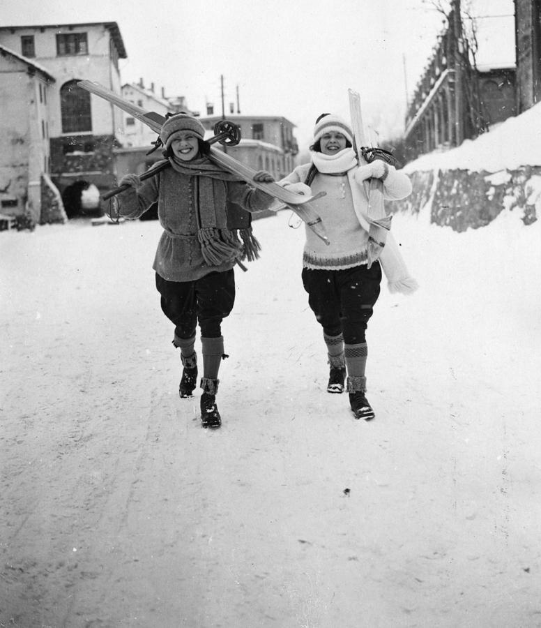 Skiing Photograph - Skiing At St Moritz by Phillips Skiing Photograph - Skiing At St Moritz by Phillips