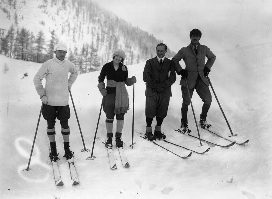 Skiing At St Moritz Photograph by W. G. Phillips