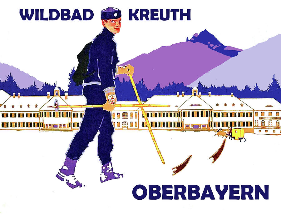 Skiing in Oberbayern Digital Art by Long Shot