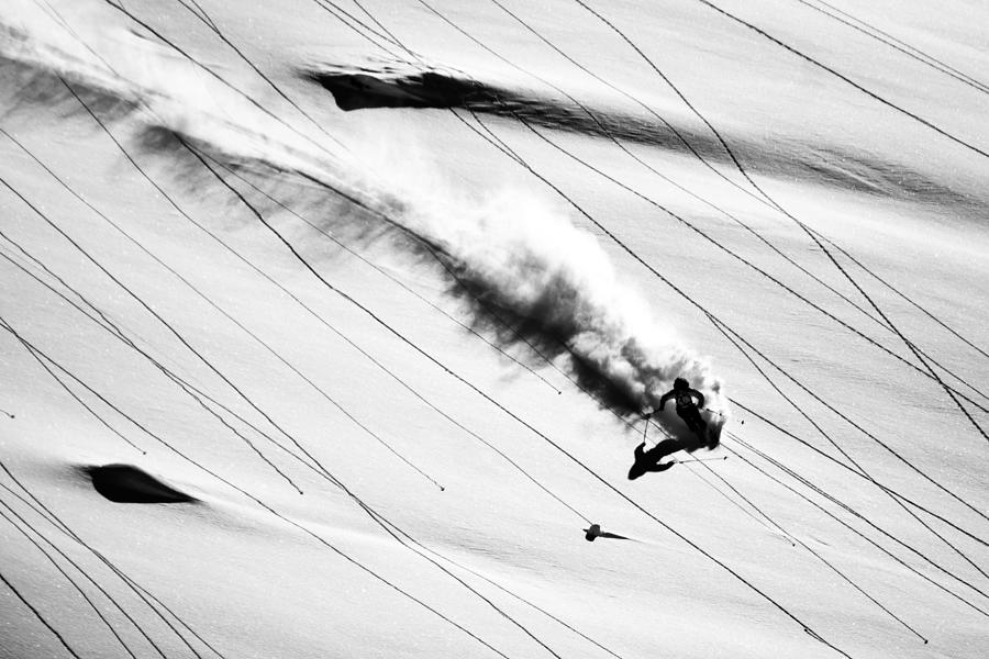 Skiing Powder II Photograph by Lorenzo Rieg