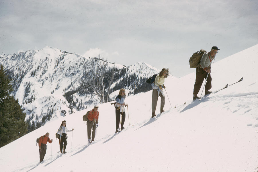 Skiing Uphill Photograph by George Silk Skiing Uphill Photograph by George Silk