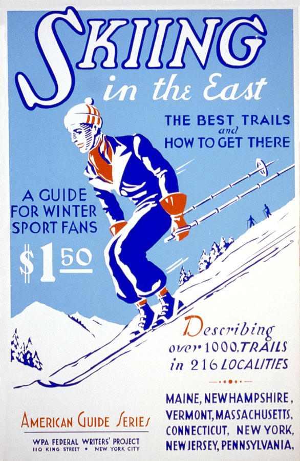 Skiing Painting by Vintage Pix