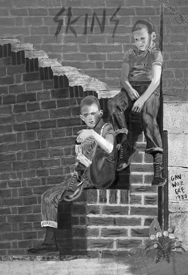 Boot Digital Art - Skinhead Boys 1980 by Chris Hall
