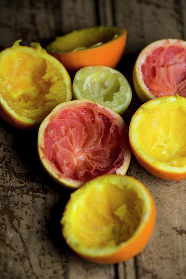 Skins Of Juiced Citrus Fruits Photograph by Nicole Godt