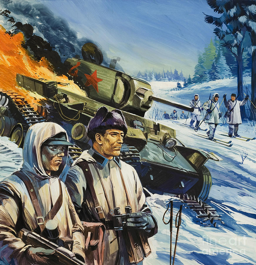 Skirmishes In The Snow Painting by Gerry Wood
