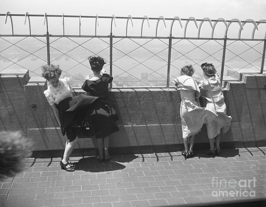 Skirts Being Blown At Empire State Bldg Photograph by Bettmann