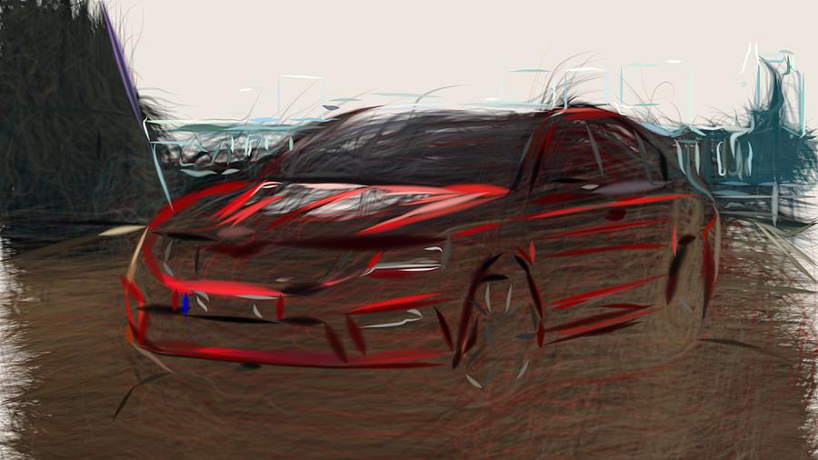 Skoda Octavia RS 245 Drawing Digital Art by CarsToon Concept