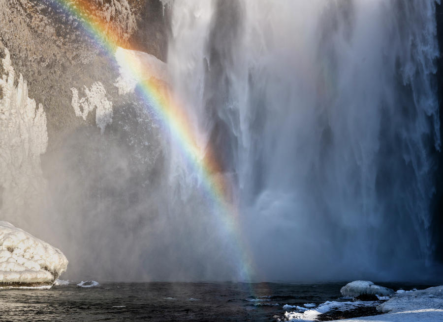 Skogafoss Waterfall Iceland Close Up Photograph by Joan Carroll