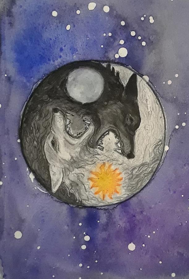Skoll And Hati Painting By Jennie Hallbrown