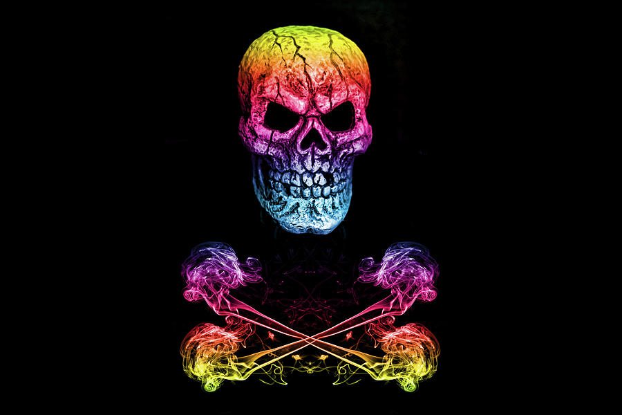 Skull And Crossbones Rainbow Photograph by Steve Purnell