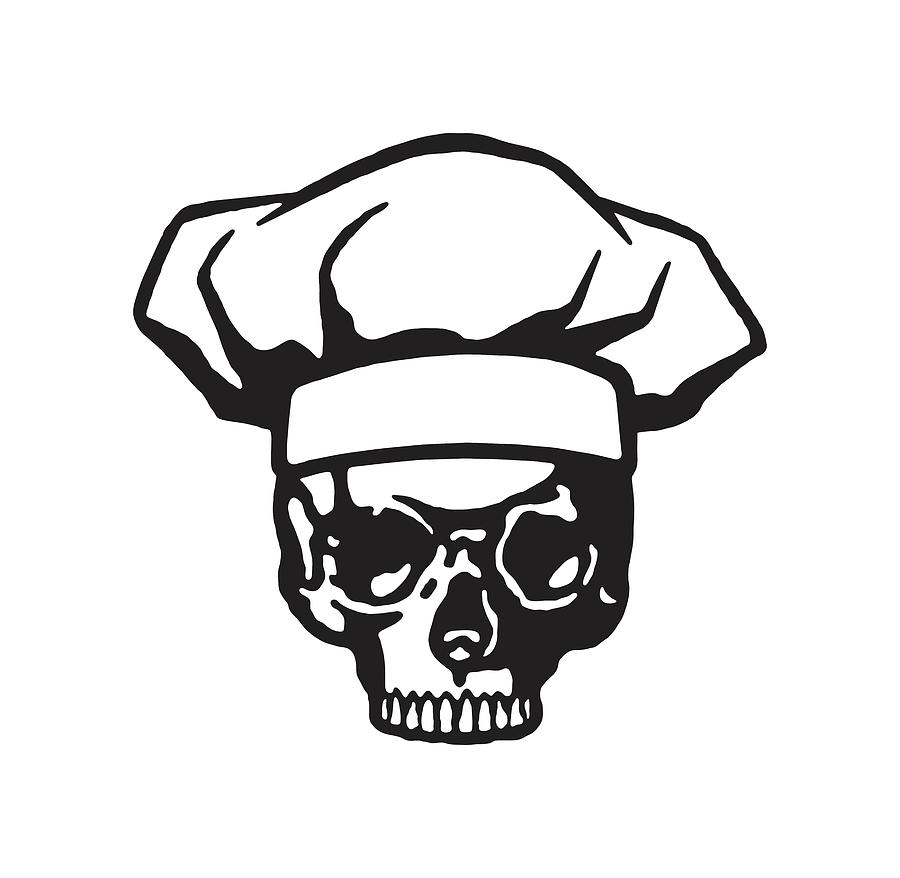 Skull Chef Drawing by CSA Images - Fine Art America