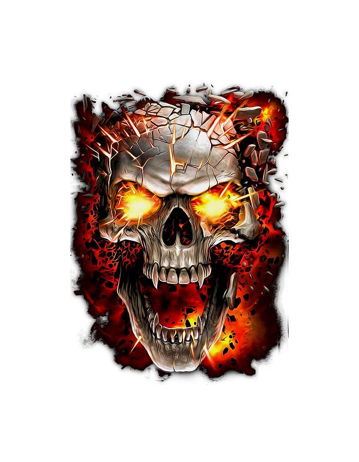 Skull Explosion Digital Art by Geek N Rock